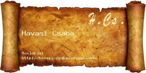 Havasi Csaba névjegykártya