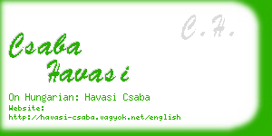 csaba havasi business card